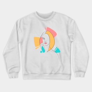 Aesthetic Minimalist women lineart Crewneck Sweatshirt